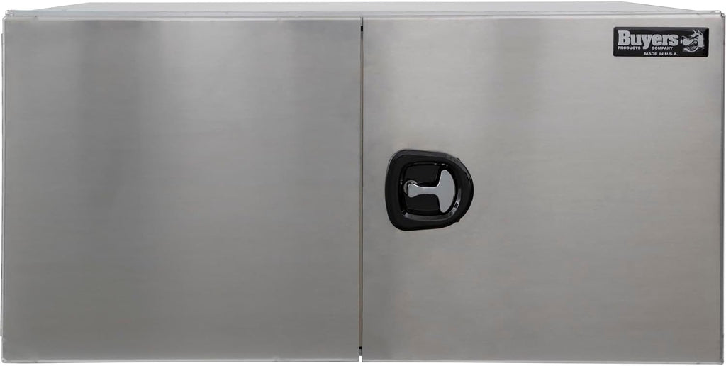 Buyers Products 1705440 Silver Pro Series Smooth Aluminum Underbody Truck Box with Barn Door, 24x24x48 Inch, Durable Vehicle Tool Box for Storage and Organization