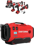 CRAFTSMAN Cordless Drill Combo Kit, 7 Tool & Inflator (CMCK700D2 & CMCE520B)