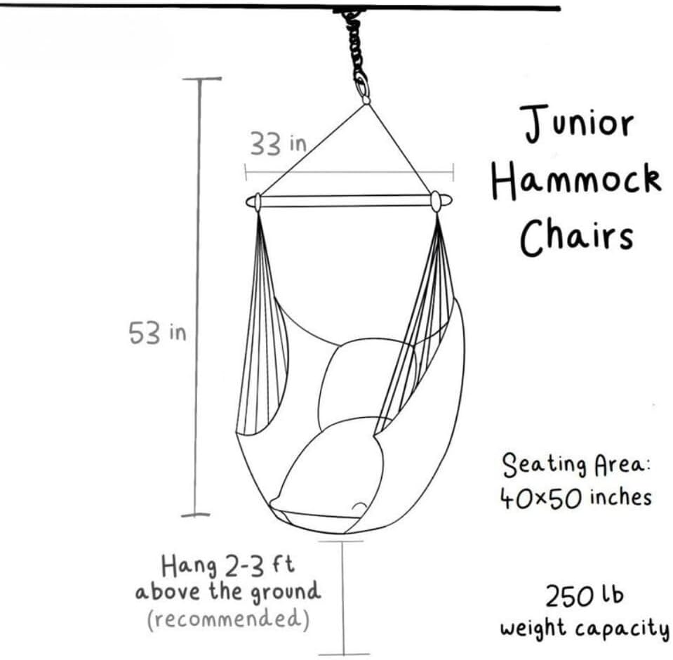 Hammock Swing Chair with Brown Wood Spreader, Indoor Hanging Chair for Bedroom, 58' L x 44' W, Cozy Reading Hanging Chair
