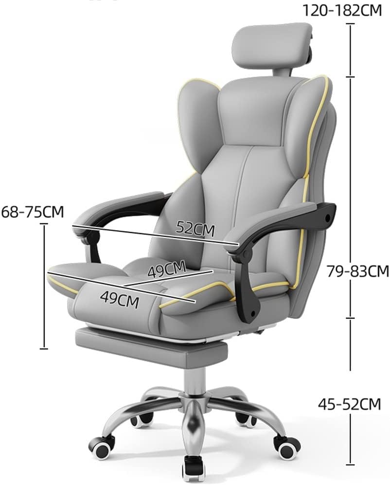Executive Office Chair PU Leather Desk Chairs with Arms and Footrest, Ergonomic Computer Chair with Wide Seat for Comfort(Black)
