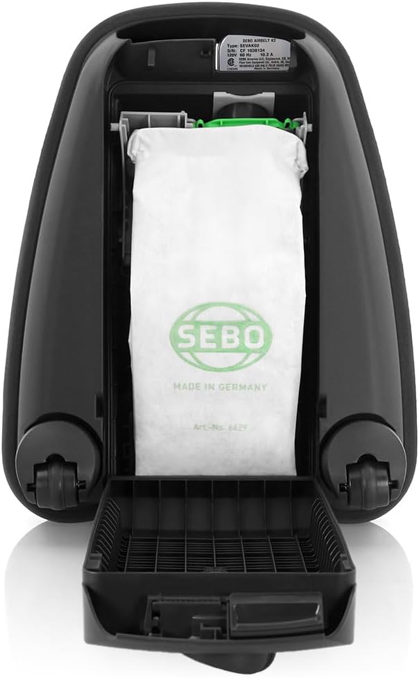 Sebo 9679AM AIRBELT K2 Kombi Canister Vacuum Cleaner with 7-Year Motor Warranty, Comes with Kombi Nozzle - Made for Bare Floors and Area Rugs Only, S-Class Filtration, Made in Germany