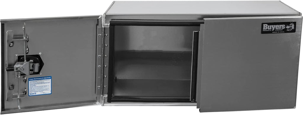 Buyers Products 1705440 Silver Pro Series Smooth Aluminum Underbody Truck Box with Barn Door, 24x24x48 Inch, Durable Vehicle Tool Box for Storage and Organization
