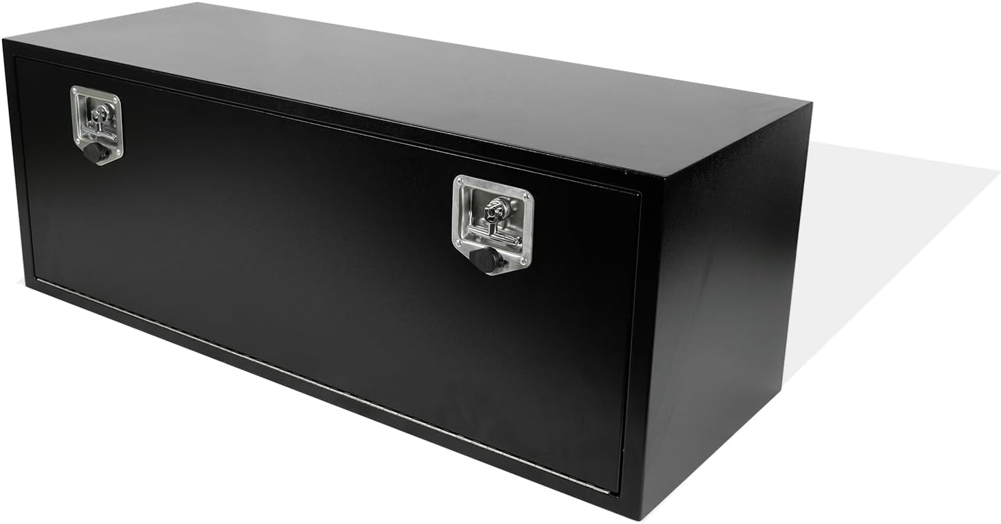 48 Inch Underbody Tool Box,Heavy Duty Underbody Truck Tool Box w/T-Handle Latch and keys for Pickup Truck,Utility Tractor,RV,Waterproof Tool Chest For Storage & Organization-48 × 18 × 18 inch