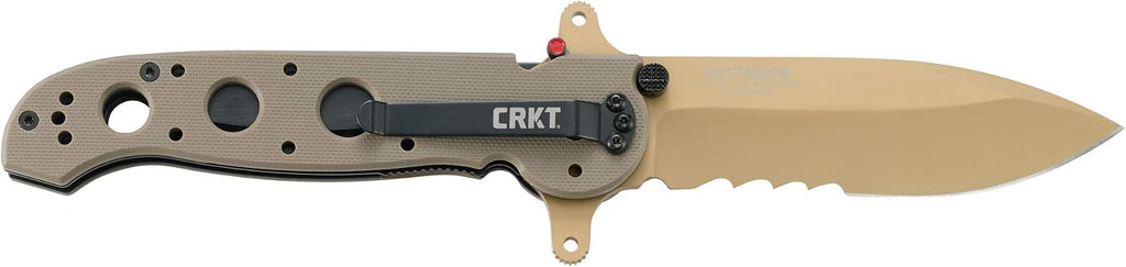 CRKT M21-14DSFG Folding Knife with Liner Lock: 1.4116 Veff Serrations Blade, G10 Handle, Reversible Pocket Clip, M21-14DSFG