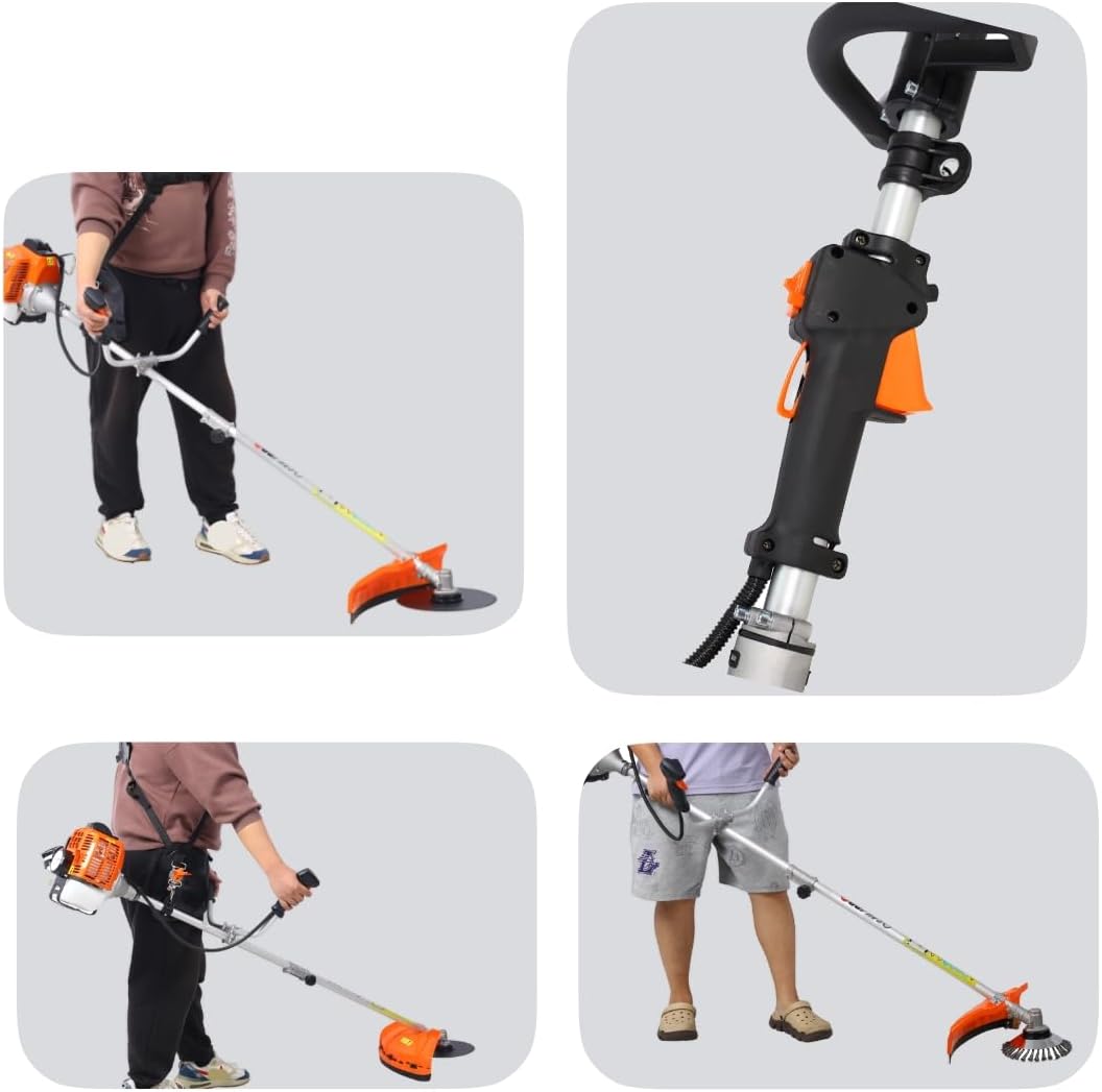 52cc 2-Cycle Gas Multi-Trimmer | 6-in-1 String Trimmer w/Rotatable Pole Saw, Weed Eater Weed Wacker, Brush Cutter & Hedge Trimmer Gas for Lawn, Yard, Garden Care, All-in-one Garden Tool