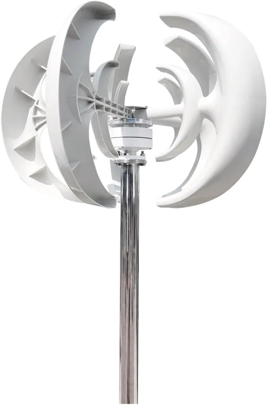 Windmill Generator, 3000W Vertical Wind Turbine 12V 24V 48V Small Windmill Free Energy Household Farm Low Wind Speed Starting Wind Turbines (Color : Green, Size : 12V)
