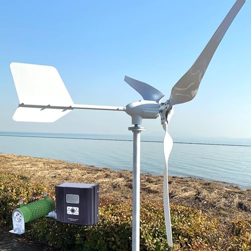 3000W 48V Wind Turbine Generator Kit - 3 Blades Wind Power Generator for Hybrid Solar & Wind Systems, Includes LCD MPPT Charge Controller for Efficient Energy Conversion