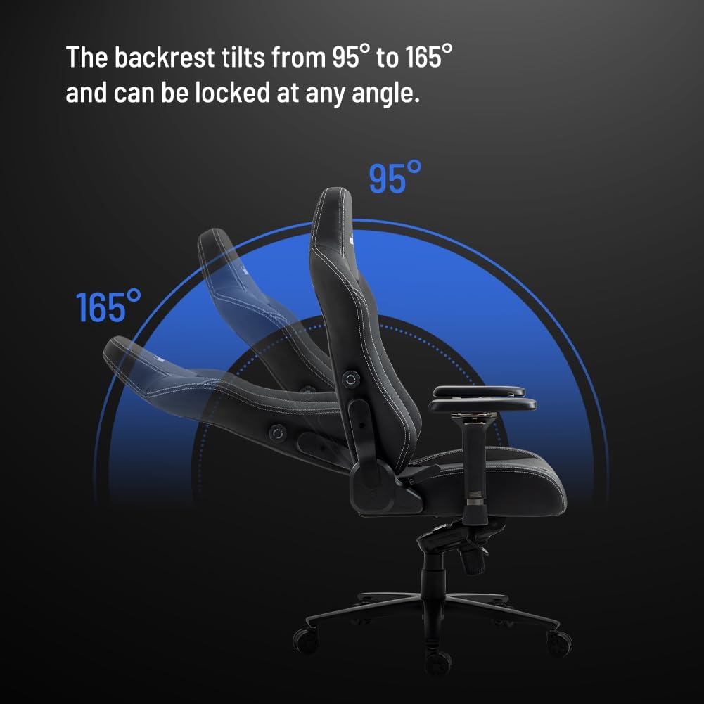 boulies Master Gaming Chair, Ergonomic Office Chair for Adults with 4D Armrests, Comfortable Computer Chair for Home with Adjustable 4-Way Built-in Lumbar Support