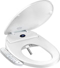 XCQQ Bidet Toilet Seat, Bidet Seat With Warm Water Wash, Heated Seat, Air Dryer, Soft Close Lid, Night Light, Self Cleaning Nozzle, LED Display, Requires Outlet - Round