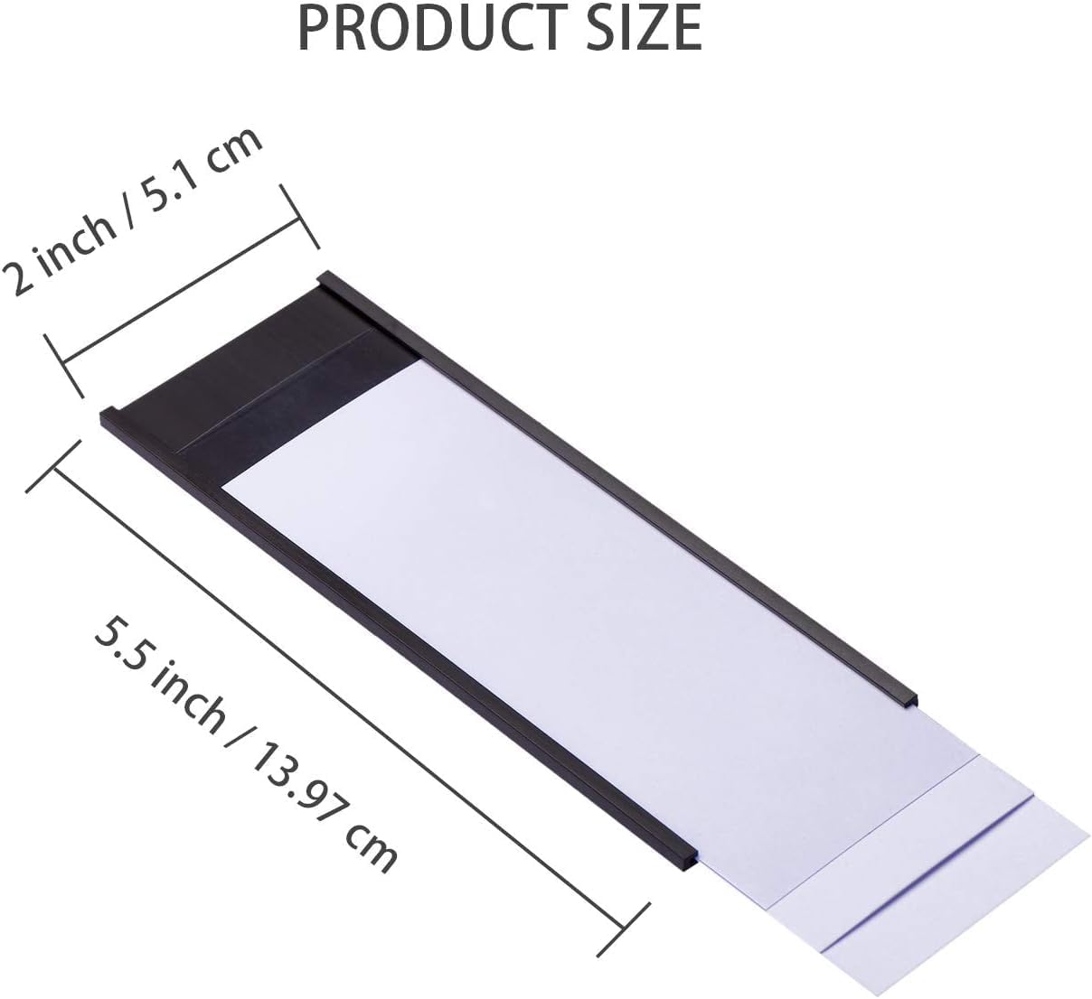 200 Pieces Magnetic Label Holders with Magnets Magnetic Data Card Holders with Clear Plastic Protectors for Metal Shelf, Whiteboard (2 x 5.5 Inch)