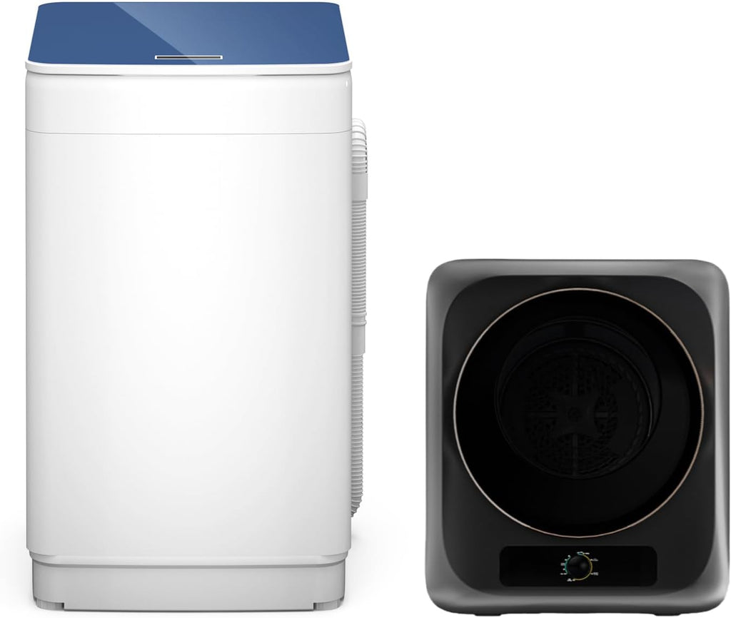 Zynkez 18Lbs Washer and 10Lbs Dryer Combo, Full Automatic Portable Laundry Set with 7 Wash Programs, 5 Dry Modes, Stainless Steel Tub, Compact for Apartments, Dorms, RVs