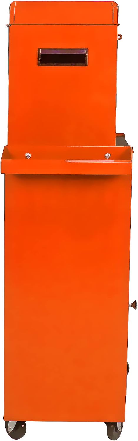 5 Drawers, Portable Rolling Box On Wheels, High Capacity Tool Chest Organizer for Garage, Workshop, Home Crafts Use Orange, Large