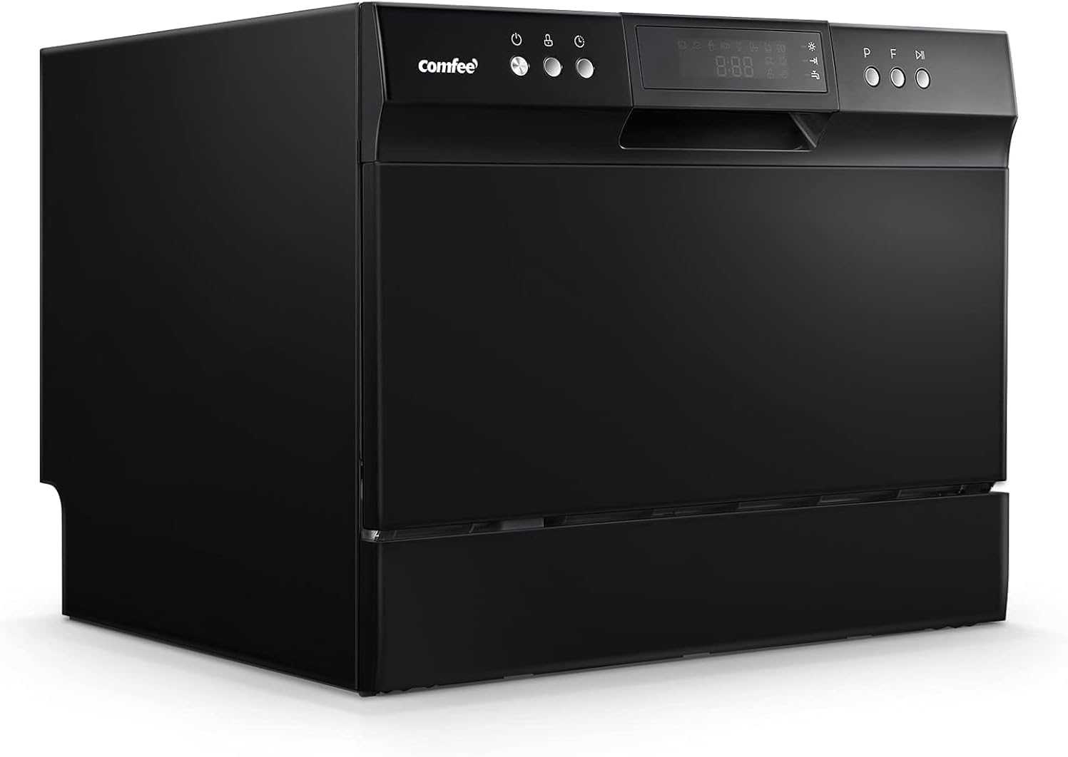 COMFEE' Countertop Dishwasher, Energy Star Portable Dishwasher, 6 Place Settings & 8 Washing Programs, Speed, Baby-Care, ECO& Glass, Dish Washer for Dorm, RV& Apartment, Black