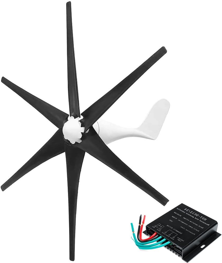 12V,1000W -3000W Wind Turbine Generator, 6 Blade 48V 220V Garden Turbines Generator with Charge Controller for Solar Power Homeuse (48V)