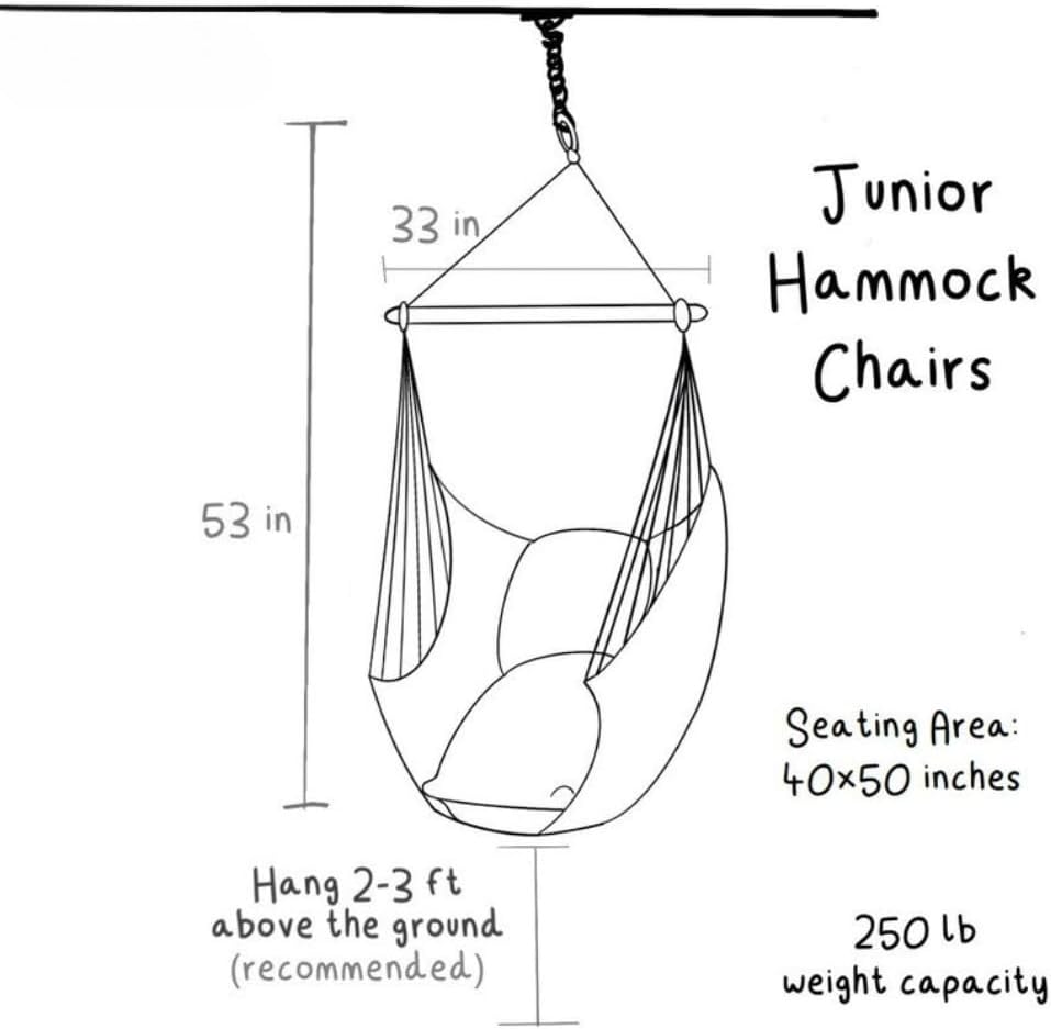 Cozy Indoor Hammock Swing Chair - 58' x 44' Hanging Chair for Bedroom, Perfect for Reading & Relaxation, Brown Wood Spreader, Stylish & Comfortable Home Decor