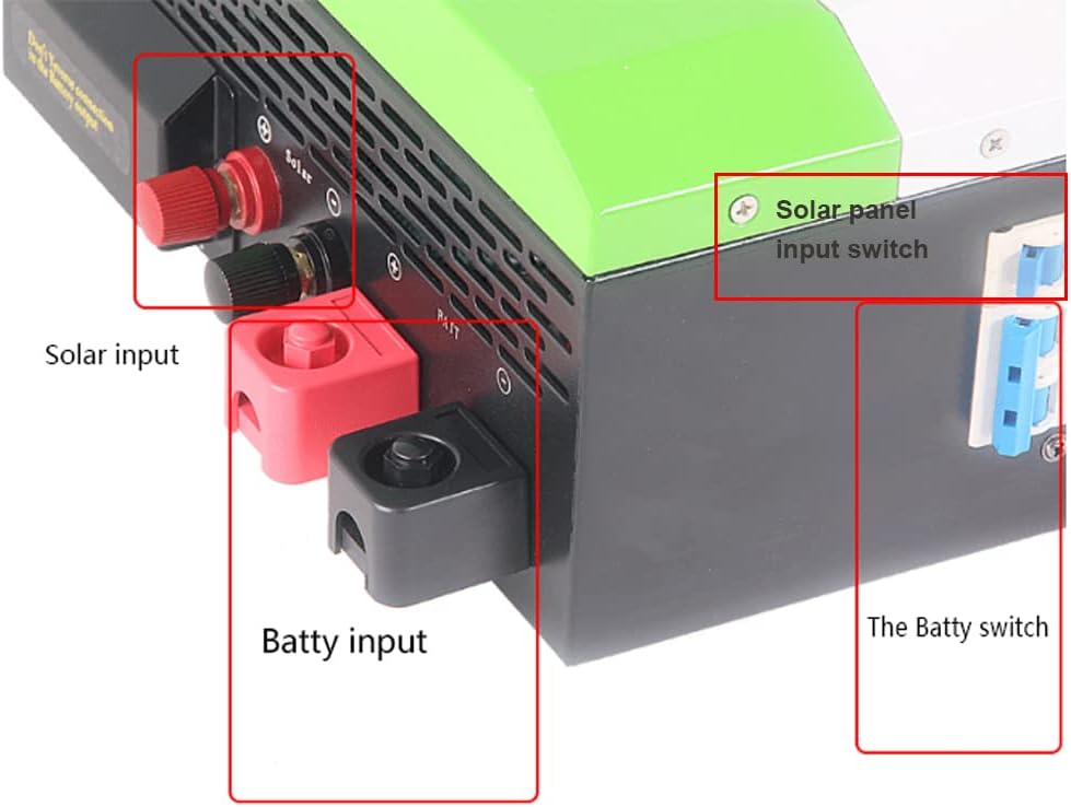 Solar Hybrid Inverter 3000W Peak Power 9000W Pure Sine Wave Solar Inverter Split Phase PV Converter Input 48V DC to 110V AC Output Built-in 60A MPPT Charge Controller for 48V Lead Acid Lithium Battery