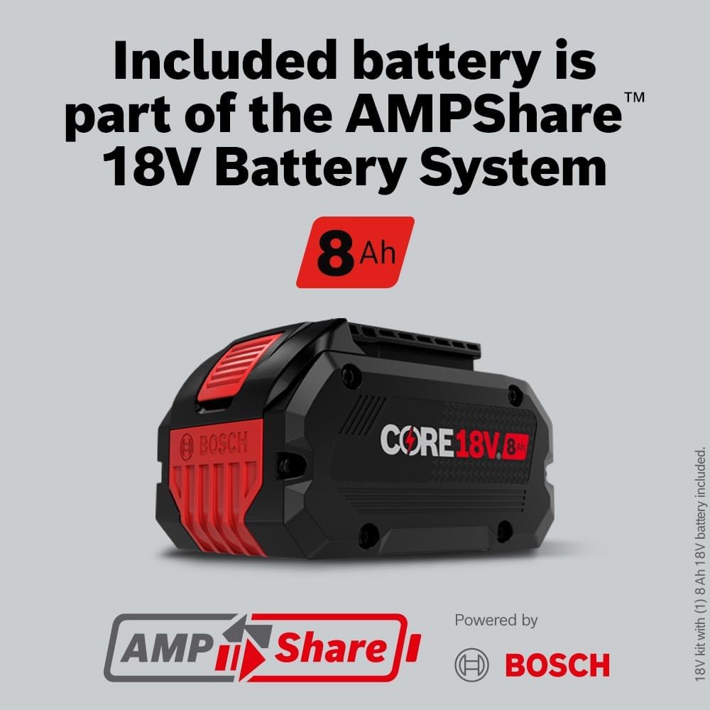 Bosch GXS18V-12N14 18V Starter Kit with (1) CORE18V® 8 Ah High Power Battery and (1) Fast Battery Charger
