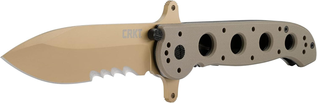 CRKT M21-14DSFG Folding Knife with Liner Lock: 1.4116 Veff Serrations Blade, G10 Handle, Reversible Pocket Clip, M21-14DSFG