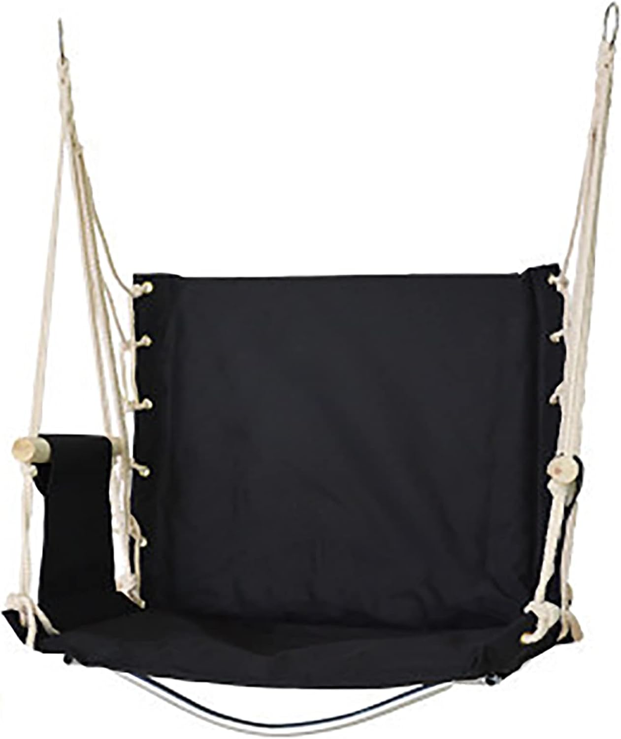Hammock Chair Swing Hanging Rope Swing Chair with 2 Seat Cushions Soft Max 330 Lbs Handmade Hanging Chair for Bedroom Patio Yard Garden Outdoor Indoor (A)