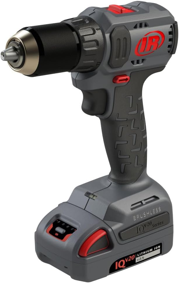 Ingersoll Rand D3141-K22 1/2' 20V Cordless Compact Drill Driver 2 Battery Kit, 450 in-lb Torque, Keyless Chuck, Pistol Grip