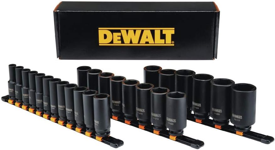 DEWALT DWMT19242 26PC MM 1/2' Drive Impact Deep Socket Set