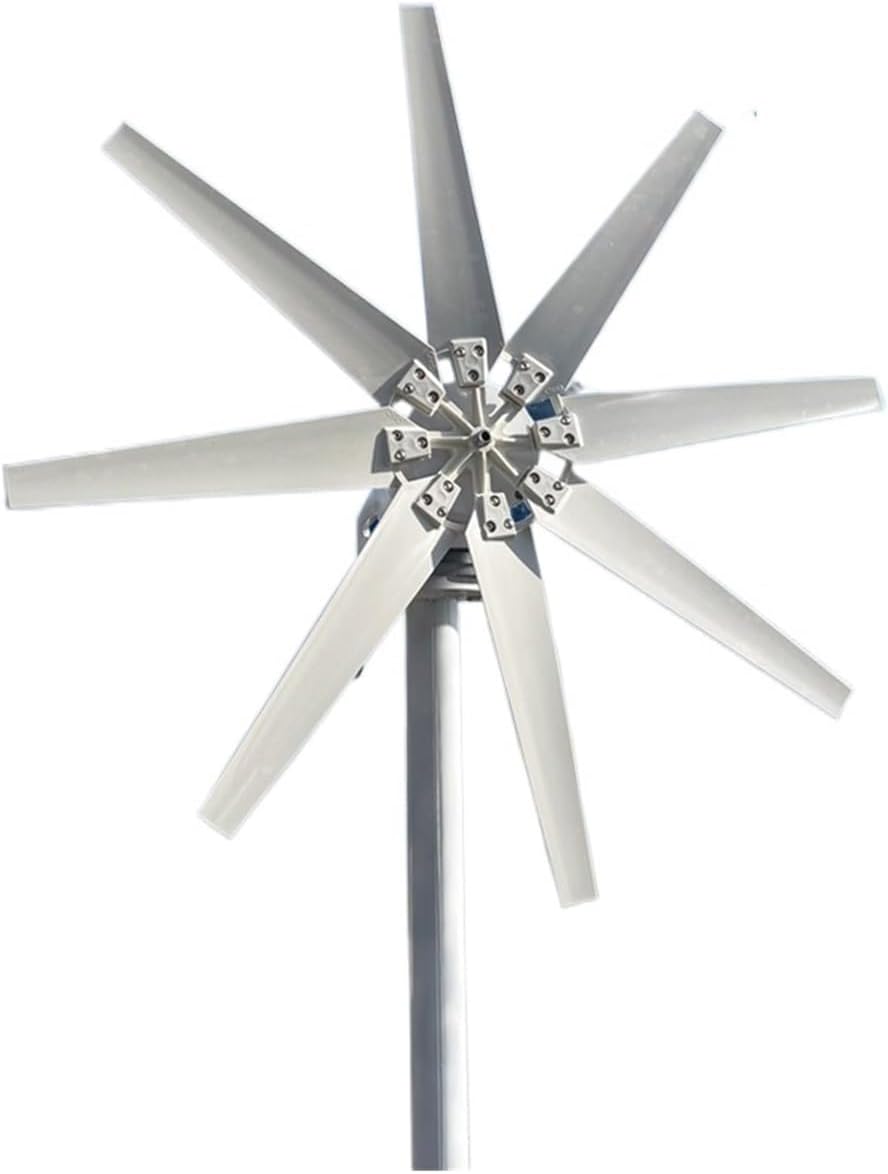 Wind Turbine Generator Kit, 8 Blades 3000w Wind Turbine nerator Homeuse Free Energy 12V 24V 48V Fit for Street Lamps Monitoring Boat for Hybrid Solar Wind System(12V)