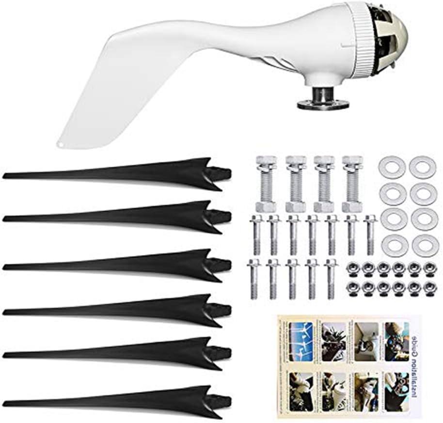 12V,1000W -3000W Wind Turbine Generator, 6 Blade 48V 220V Garden Turbines Generator with Charge Controller for Solar Power Homeuse (48V)