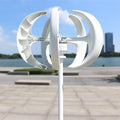 Wind Turbine Generator, 3000W Wind Turbine 12v 24v Vertical Axies Wind Generator VAWT Small Windmill Free Energy with MPPT Charge Controller Homeuse,Generator Motor(White,MPPT Controller_12V)