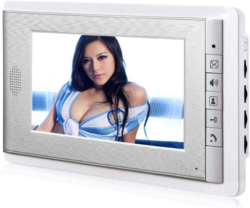 3 Units Apartment Video Intercom System, 7 Inch Monitor Wired Video Doorbell Door Phone Kits, Indoor Outdoor IR Camera, ID Keyfob Unlock, Monitoring, 3-Monitors for Home Apartment