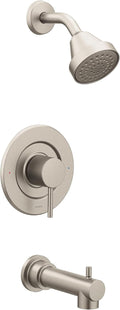 Moen T2193EPBN Align Eco-Performance Posi-Temp Pressure Balancing Modern Tub and Shower Trim Kit, Featuring Shower Head, Lever Handle, and Tub Spout, Valve Required, Brushed Nickel