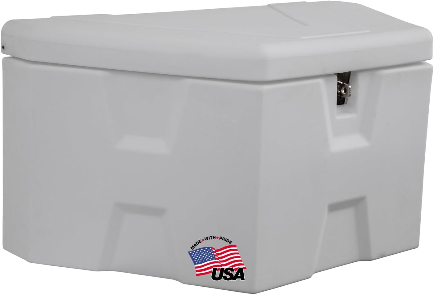 Buyers Products 1701679 White Poly Trailer Tongue Box, 18 x 19 x 36 Inch, Made in the USA, Trailer Tongue Tool Box For Storage And Organization, Trailer Storage Box