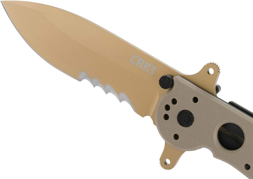 CRKT M21-14DSFG Folding Knife with Liner Lock: 1.4116 Veff Serrations Blade, G10 Handle, Reversible Pocket Clip, M21-14DSFG