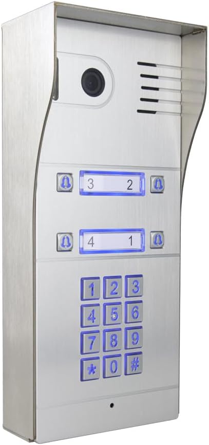 GBF Smart Full IP Video Door Station/Smart Video Intercom System for 4 Unit Apartment (GBF-PL963PM4U-POE)- 1080P Camera, Built in POE, Control Two Locks remotely, Smart Keypad