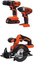 BLACK+DECKER BDCCS20B 20-volt Max Circular Saw Bare Tool, 5-1/2-Inch with Black & Decker 20V MAX Drill/Driver Impact Combo Kit