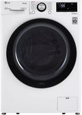 LG 24 in. Wide 2.4 Cu. Ft. Compact Stackable Front-Load Washer – White, Steam Cleaning, AI Fabric Sensor, Smart Pairing Compatible