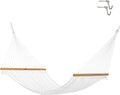 Original Pawleys Island Large White DuraCord Rope Hammock – 13 ft. x 55 in., 2-Person, 450 lb Capacity, Oak Spreader Bar, Zinc-Plated Hardware, Handcrafted in the USA