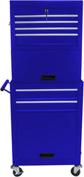Rolling Tool Chest with 6 Drawers, Lockable Steel Tool Cabinet on Wheels with Detachable Top Box, Garage Workshop Storage Organizer, 2-in-1 Tool Box