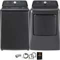 Midea MLTW44A4BGK1 Black Smart Laundry Pair 4.4 Cu Ft Top Load Washer and 7 Cu Ft Electric Dryer Bundle 10 Cycles 4 Te