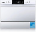 COMFEE' Portable Mini Dishwasher, Energy Star, Countertop, 6 Place Settings, with 8 Washing Programs, Speed, Baby-Care, ECO& Glass, Dish Washer for Dorm, RV& Apartment, White