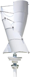 12V 24V 48V Wind Vertical Turbine Generator 3000W, White Spiral Wind Vertical Turbine Generators with Controller for Home Use System (10 Blade)