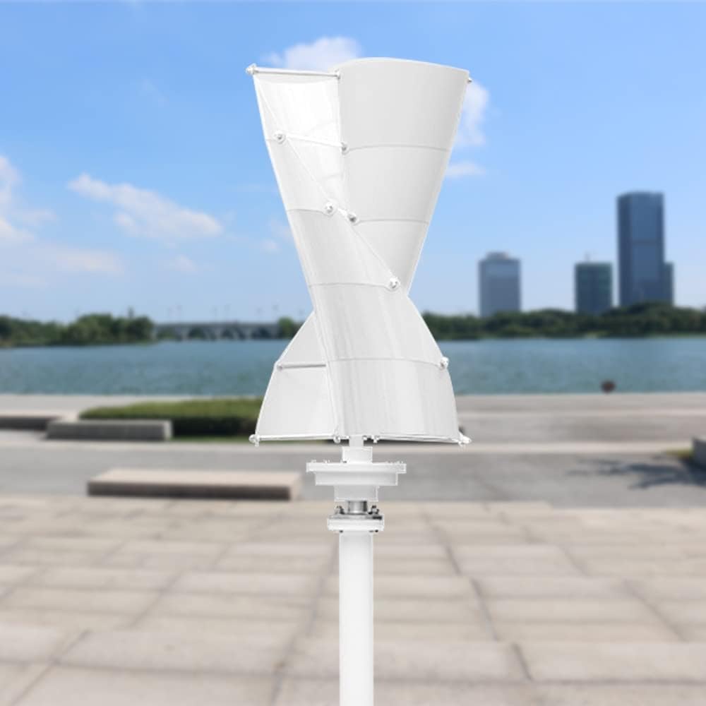 Wind Turbine Generator, 3000W Wind Vertical Turbine Generator Alternative Free Energy Windmill 24V 48V MPPT Controller Wind System,Generator Motor(Orange White,MPPT Controller_12V)