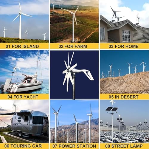 3000W Wind Turbine Generator - Compact Home Windmill, 12V Hybrid Solar Wind Power Kit for Renewable Energy Solutions