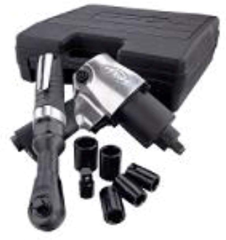 Ingersoll Rand 2317G 1/2' Air Impact Wrench and 3/8' Air ratchet Combination Kit, incl 5-piece Socket Set, Carrying case