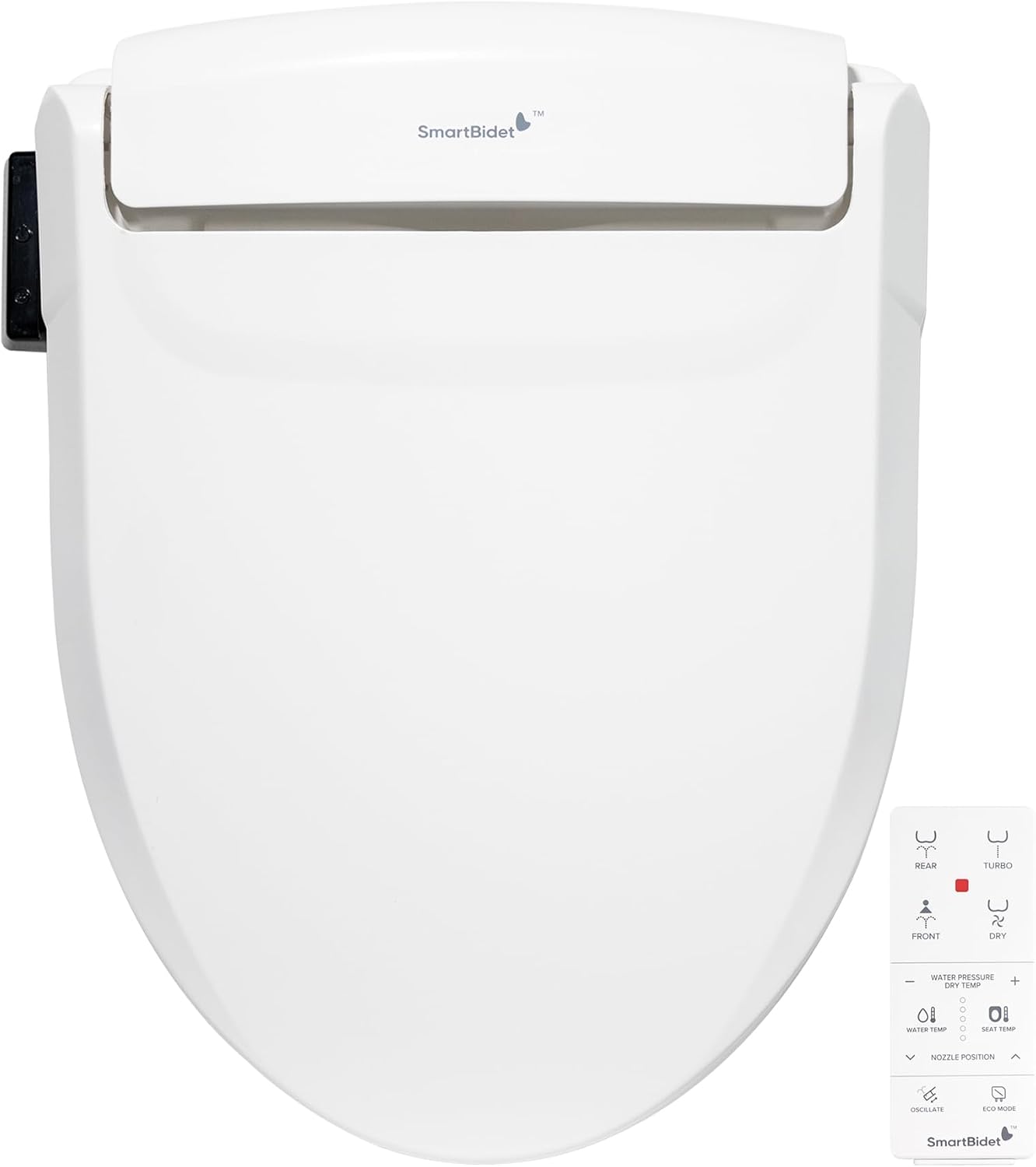 SmartBidet® SB-1000 Smart Bidet Electric Bidet Toilet Seat with Heated Seat, Warm Water, Air Dryer – Remote Control, Elongated