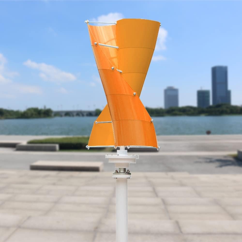 Wind Turbine Generator, 3000W Wind Vertical Turbine Generator Alternative Free Energy Windmill 24V 48V MPPT Controller Wind System,Generator Motor(Orange White,ONLY Turbine_12V)