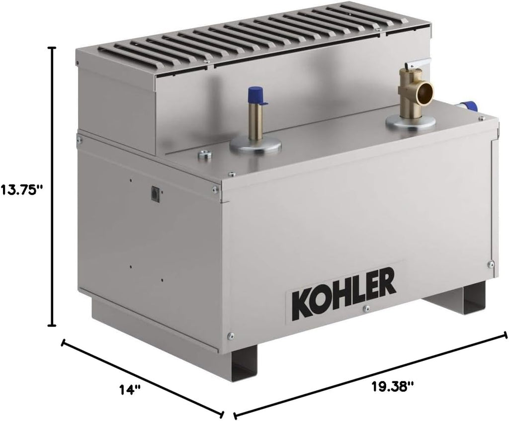 KOHLER K-5533-NA Invigoration Series 13kW Steam Generator, 13-kilowatt Steam Generator for Shower Stall or Custom Shower