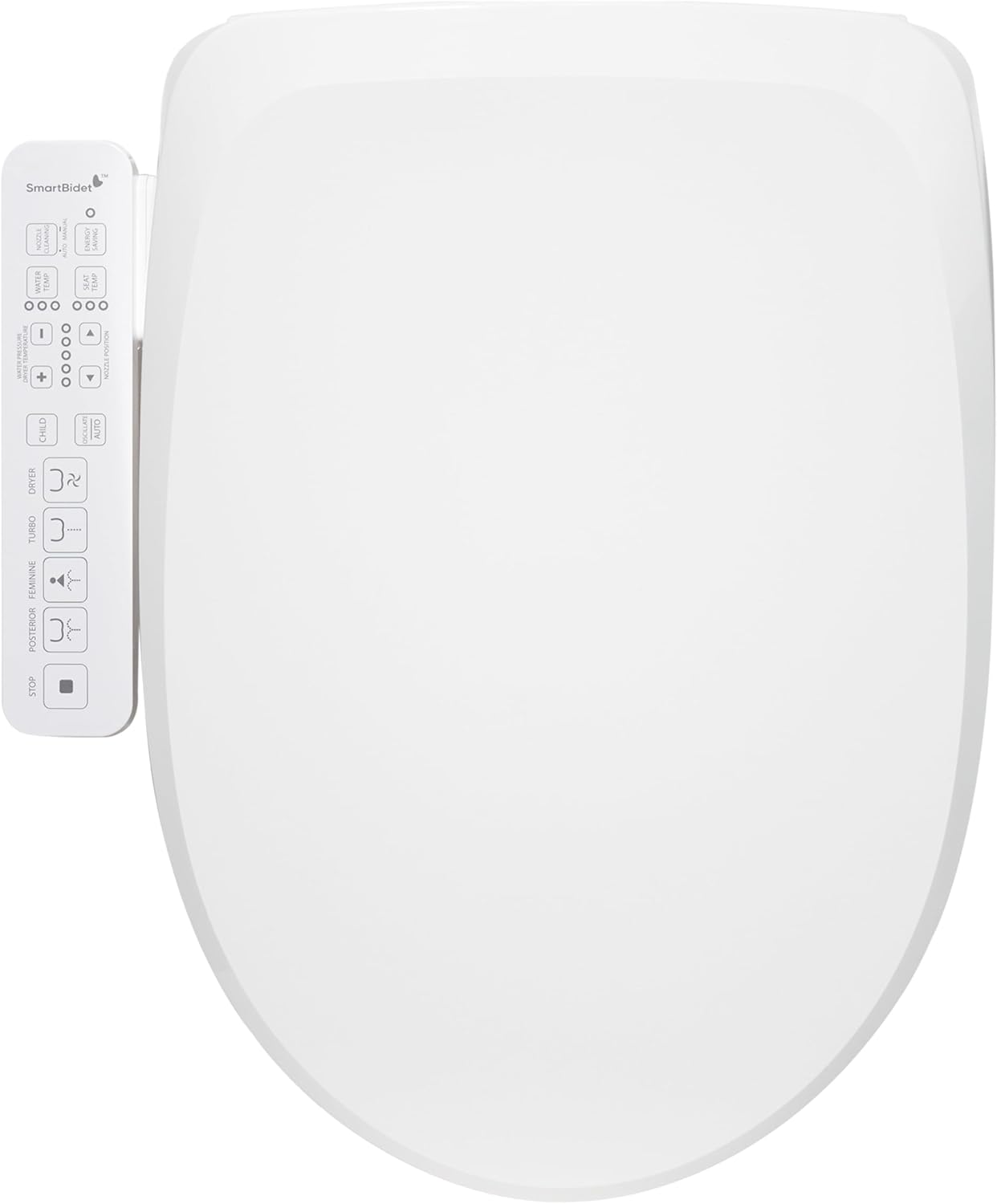 SmartBidet® SB-2600 Electric Smart Bidet™ Seat Unlimited Hot Water - Electronic Heated Toilet Seat with Warm Air Dryer and Temperature Controlled Wash Functions - Elongated