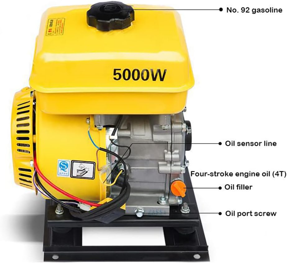 5KW Electric Vehicle Gasoline Generator Range Extender Electric Start Automatic Frequency Conversion Tricycle Generator (48V, Integrated Tank)