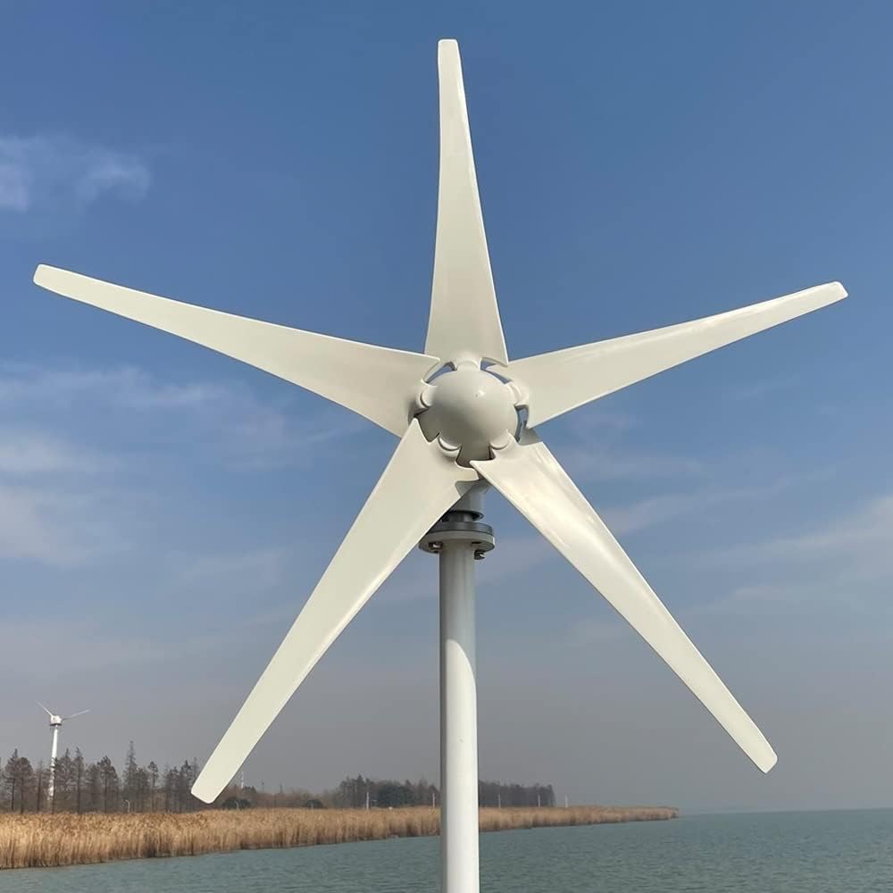 Wind Turbine Generator, 3000w 5 Blades Free Energy Wind Energy HIGH Efficient 12v 24v Wind Turbine Generator with MPPT Controller Wind System,Generator Motor(Mppt Controller,12V_3KW 3BLADES)