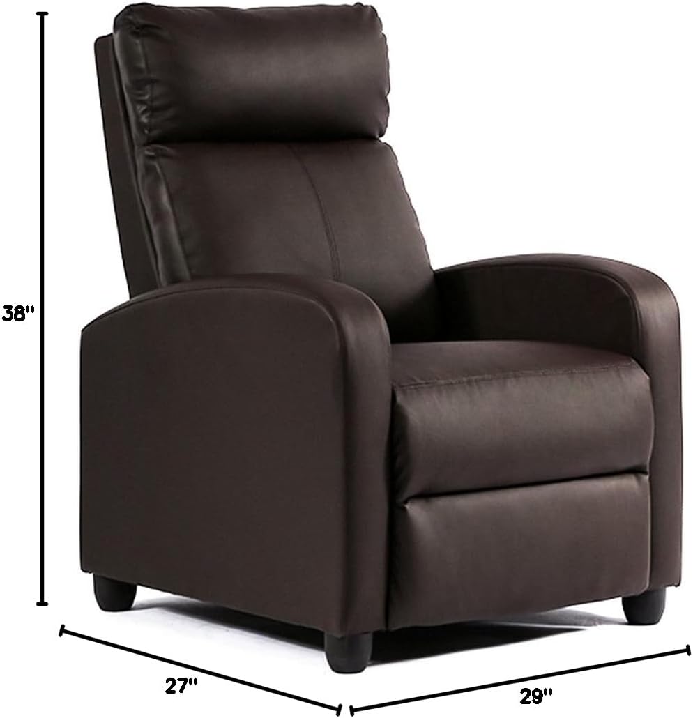 FDW Recliner Chair Reclining Sofa Leather Chair Home Theater Seating Lounge with Padded Seat Backrest